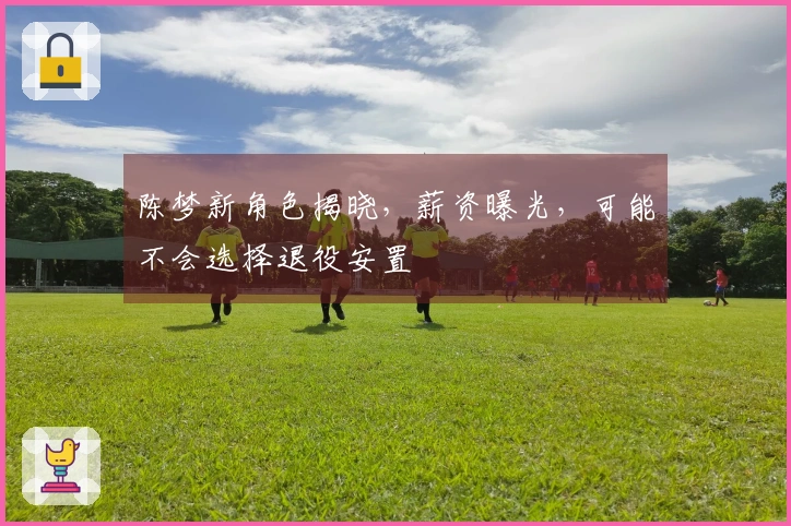 陈梦新角色揭晓，薪资曝光，可能不会选择退役安置